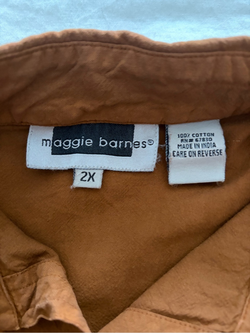Maggie Barnes Terracotta Cotton Fall Cowgirl Plus Size 2X Button-Up Shirt NWT - Picture 8 of 10
